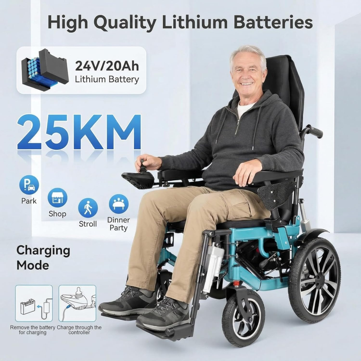GICS Comfort 600R Reclining Electric Wheelchair
