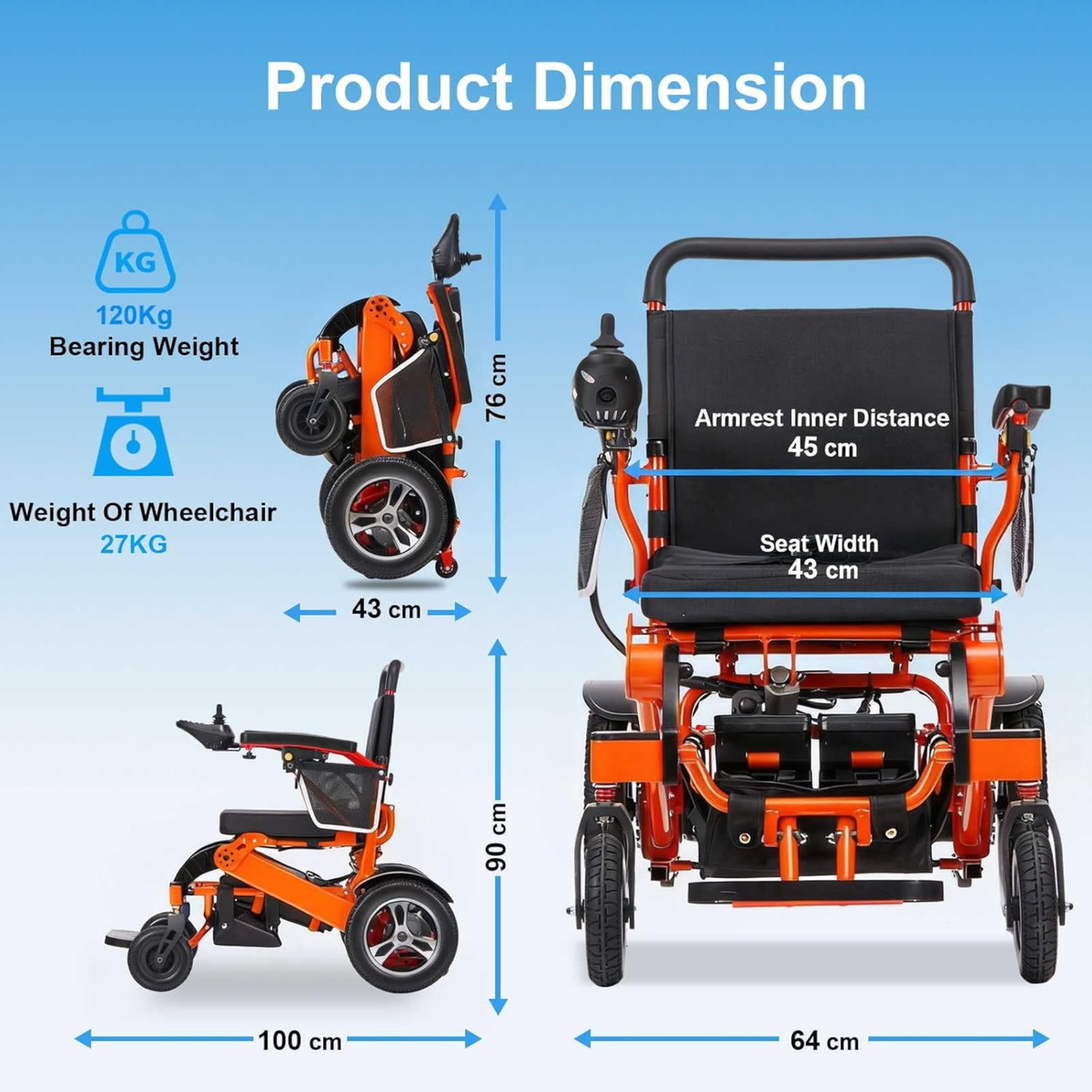GICS Vivo 700R Electric Folding Wheelchair