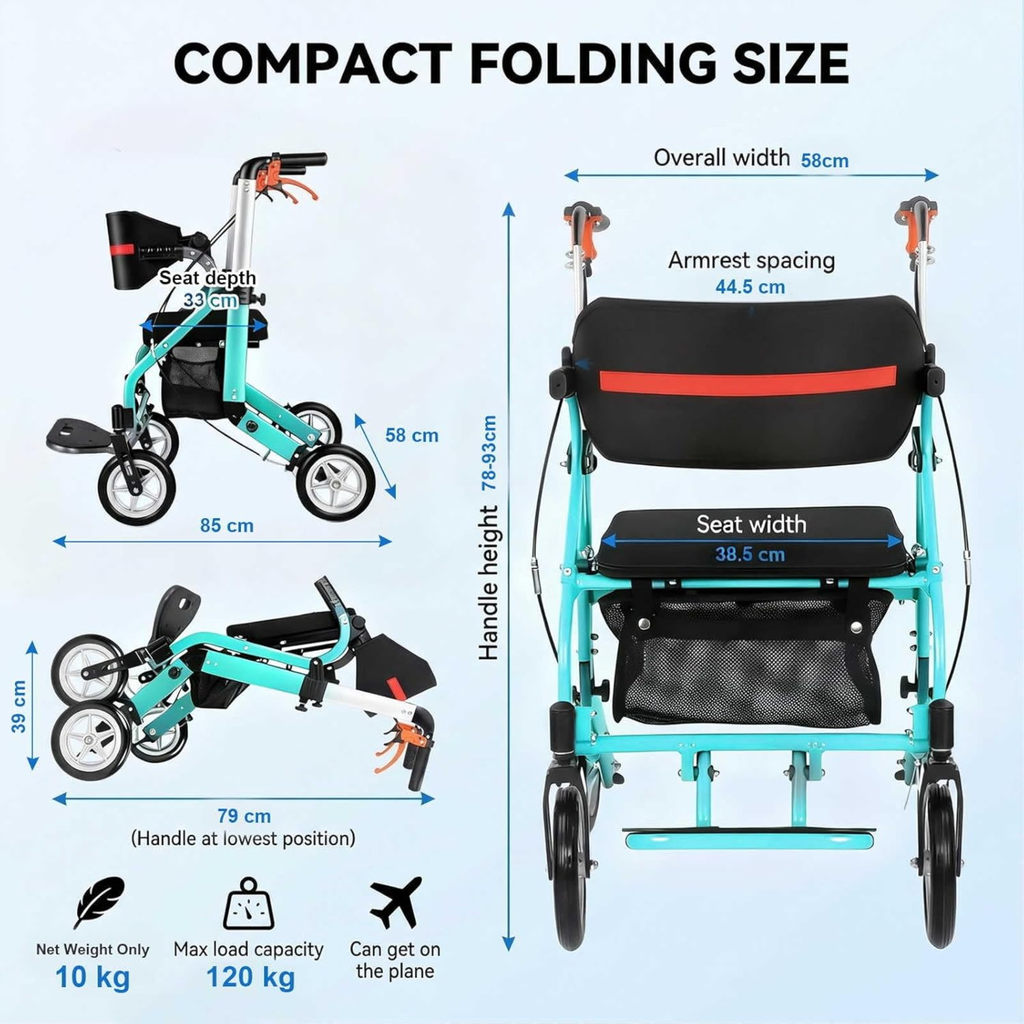 GICS Flex 4-in-1 Rollator Walker